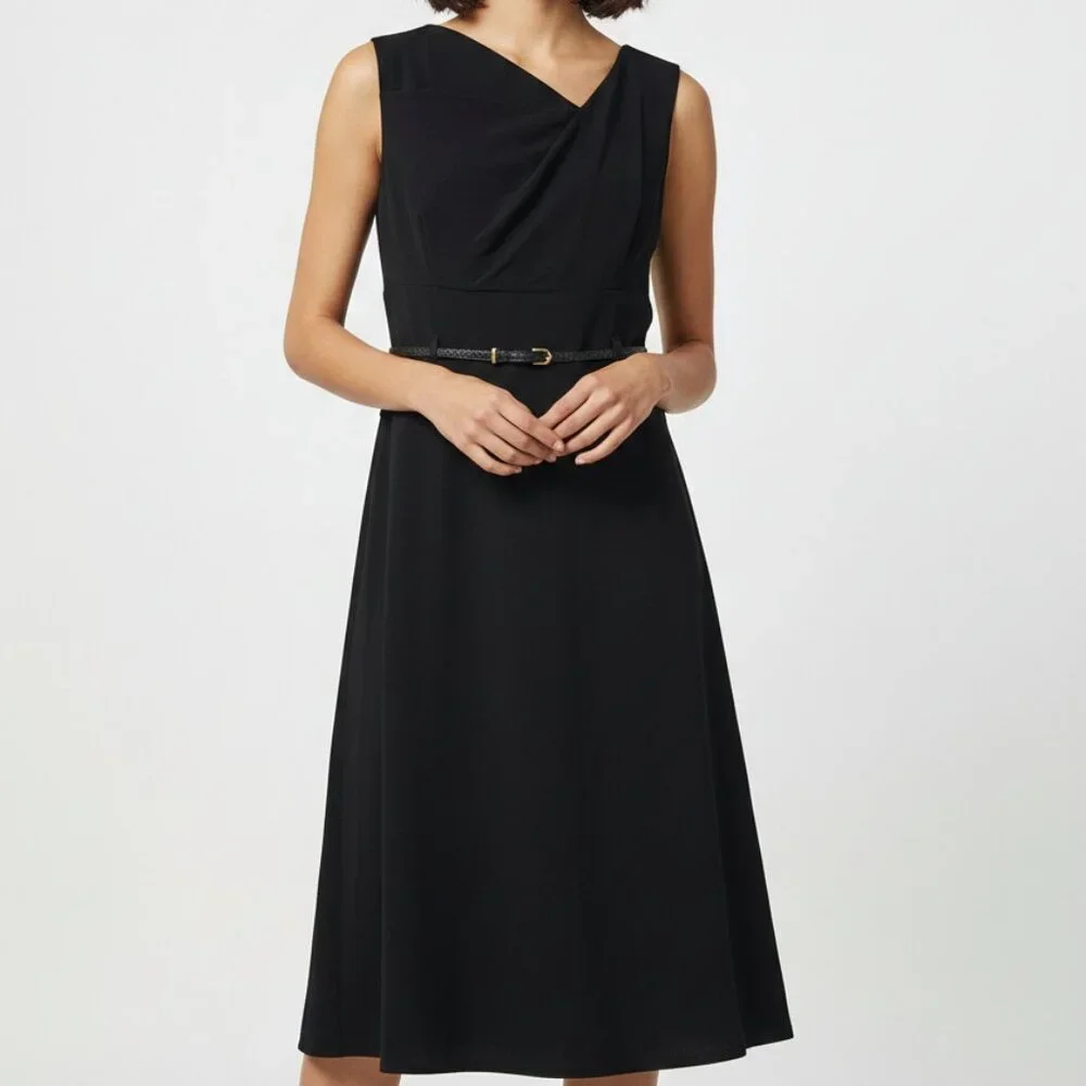 black midi cocktail dress One Shoulder – Krzno Color:Coral Color color-description:Black JANETTE DRESS ( TAN